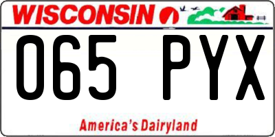 WI license plate 065PYX