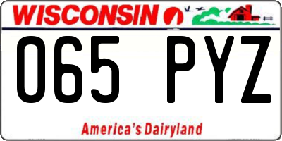 WI license plate 065PYZ