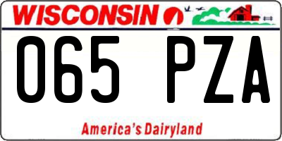 WI license plate 065PZA
