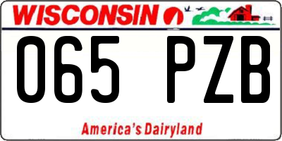 WI license plate 065PZB