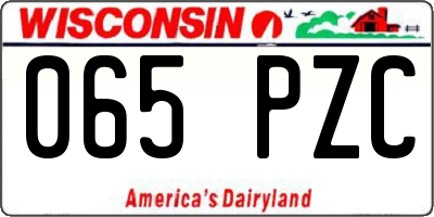 WI license plate 065PZC