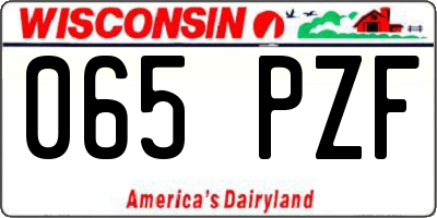 WI license plate 065PZF