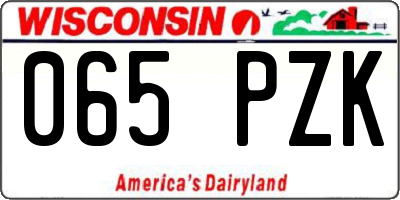 WI license plate 065PZK