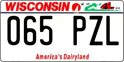 WI license plate 065PZL