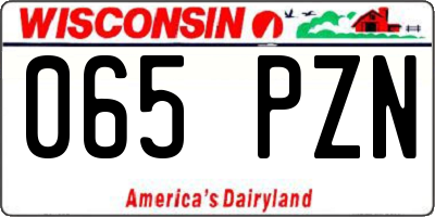 WI license plate 065PZN
