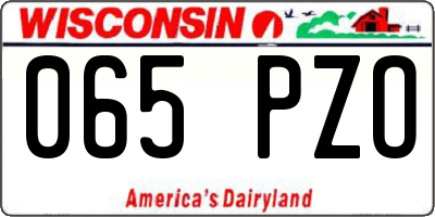 WI license plate 065PZO