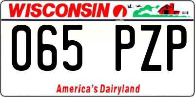 WI license plate 065PZP