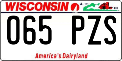 WI license plate 065PZS