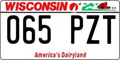 WI license plate 065PZT