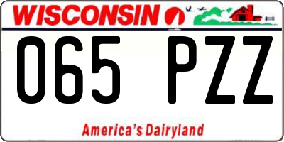 WI license plate 065PZZ