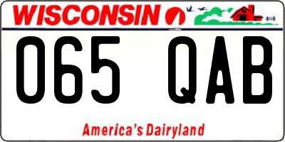 WI license plate 065QAB