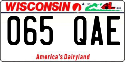 WI license plate 065QAE