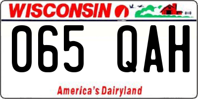 WI license plate 065QAH