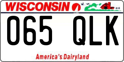 WI license plate 065QLK