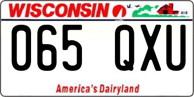 WI license plate 065QXU