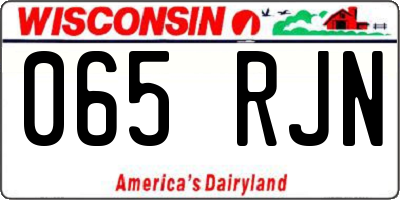 WI license plate 065RJN