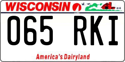 WI license plate 065RKI