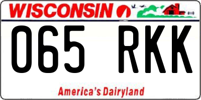 WI license plate 065RKK