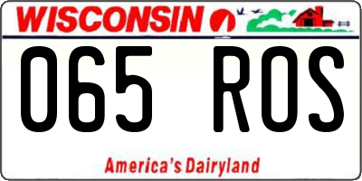 WI license plate 065ROS
