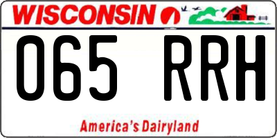 WI license plate 065RRH