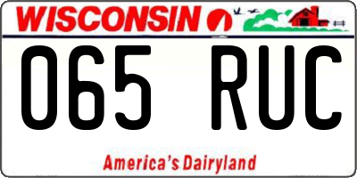 WI license plate 065RUC
