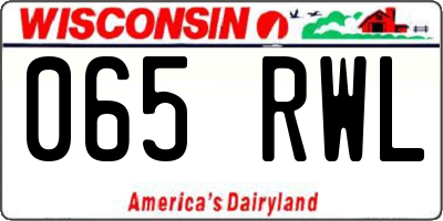 WI license plate 065RWL