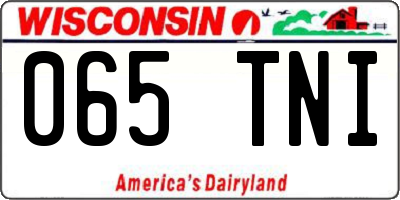 WI license plate 065TNI