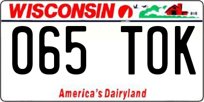 WI license plate 065TOK