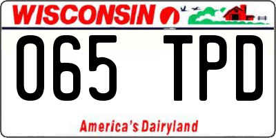 WI license plate 065TPD
