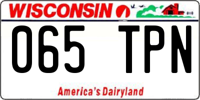 WI license plate 065TPN