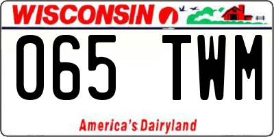 WI license plate 065TWM