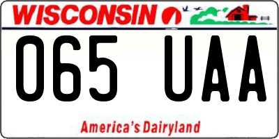 WI license plate 065UAA
