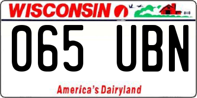 WI license plate 065UBN