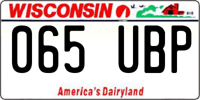 WI license plate 065UBP