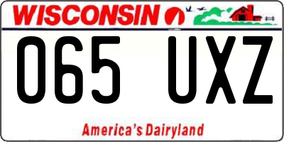WI license plate 065UXZ