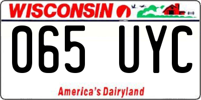 WI license plate 065UYC