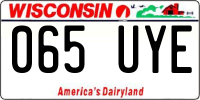 WI license plate 065UYE