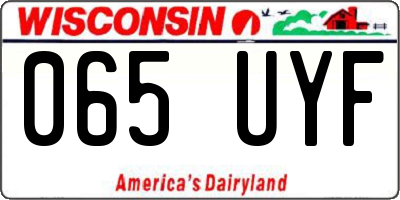 WI license plate 065UYF