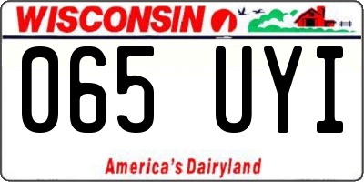WI license plate 065UYI
