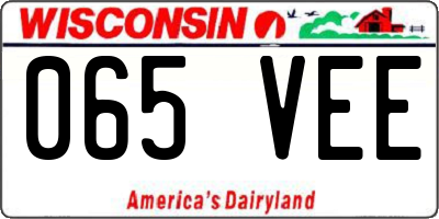 WI license plate 065VEE