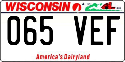 WI license plate 065VEF