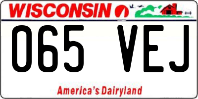 WI license plate 065VEJ