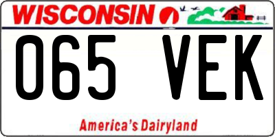 WI license plate 065VEK
