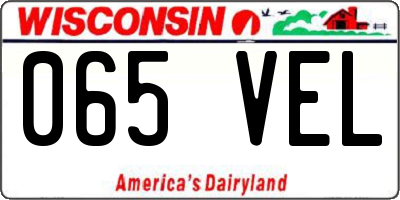 WI license plate 065VEL