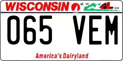 WI license plate 065VEM
