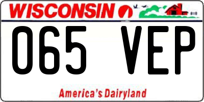 WI license plate 065VEP