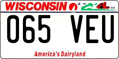 WI license plate 065VEU
