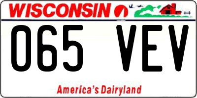 WI license plate 065VEV