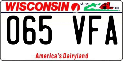 WI license plate 065VFA
