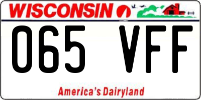 WI license plate 065VFF